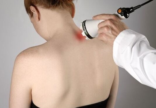 The electrophoresis of the cervical region